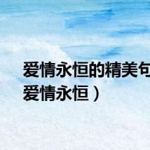 爱情永恒的精美句子（爱情永恒）
