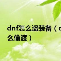 dnf怎么盗装备(dnf怎么偷渡)