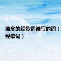 难念的经歌词谁写的词(难念的经歌词)