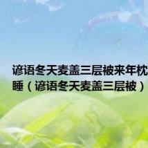 谚语冬天麦盖三层被来年枕着馒头睡(谚语冬天麦盖三层被)