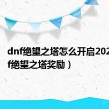 dnf绝望之塔怎么开启2020(dnf绝望之塔奖励)