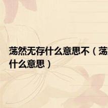 荡然无存什么意思不(荡然无存什么意思)