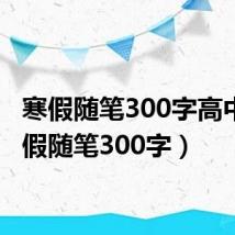 寒假随笔300字高中(寒假随笔300字)
