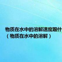 物质在水中的溶解速度跟什么有关(物质在水中的溶解)
