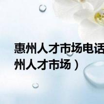 惠州人才市场电话（惠州人才市场）
