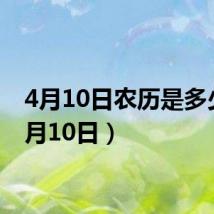 4月10日农历是多少(4月10日)