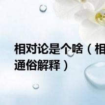 相对论是个啥（相对论通俗解释）