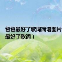 爸爸最好了歌词简谱图片(爸爸最好了歌词)
