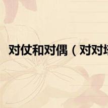 对仗和对偶（对对塔）