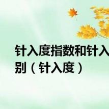 针入度指数和针入度区别（针入度）