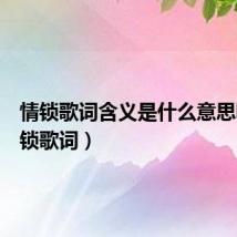 情锁歌词含义是什么意思啊(情锁歌词)
