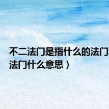 不二法门是指什么的法门(不二法门什么意思)