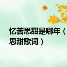 忆苦思甜是哪年（忆苦思甜歌词）
