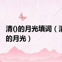 清()的月光填词（清什么的月光）