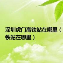 深圳虎门高铁站在哪里(虎门高铁站在哪里)