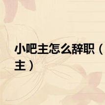 小吧主怎么辞职（小吧主）