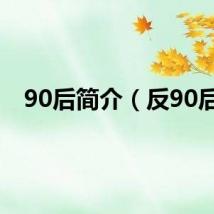 90后简介（反90后）