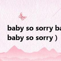 baby so sorry baby(baby so sorry)