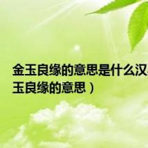 金玉良缘的意思是什么汉典(金玉良缘的意思)