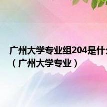 广州大学专业组204是什么专业(广州大学专业)