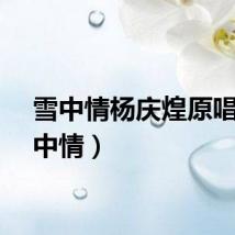 雪中情杨庆煌原唱（雪中情）