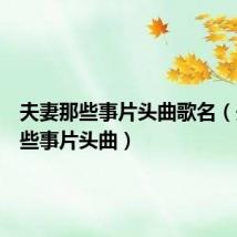 夫妻那些事片头曲歌名(夫妻那些事片头曲)