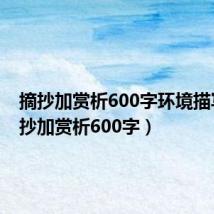 摘抄加赏析600字环境描写(摘抄加赏析600字)