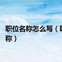 职位名称怎么写（职位名称）
