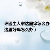 许医生人家这里痒怎么办(人家这里好痒怎么办)