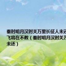 秦时明月汉时关万里长征人未还但使龙城飞将在不教(秦时明月汉时关万里长征人未还)