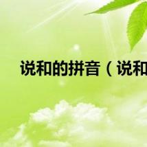 说和的拼音（说和）