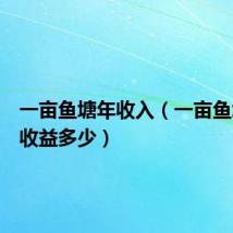 一亩鱼塘年收入(一亩鱼塘一年收益多少)