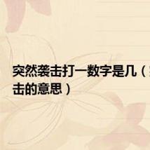 突然袭击打一数字是几(突然袭击的意思)