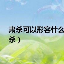 肃杀可以形容什么（肃杀）