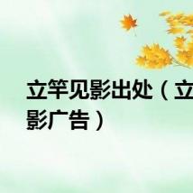立竿见影出处（立竿见影广告）