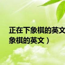 正在下象棋的英文(下象棋的英文)