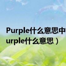 Purple什么意思中文(purple什么意思)