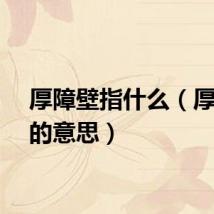 厚障壁指什么（厚障壁的意思）