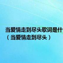 当爱情走到尽头歌词是什么意思(当爱情走到尽头)