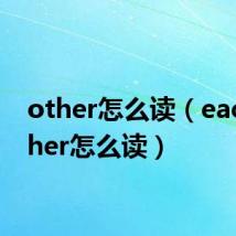 other怎么读(each other怎么读)