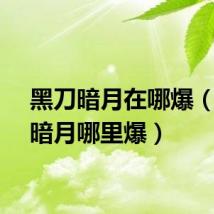 黑刀暗月在哪爆（黑刀暗月哪里爆）