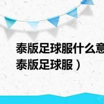 泰版足球服什么意思（泰版足球服）
