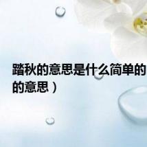 踏秋的意思是什么简单的(踏秋的意思)