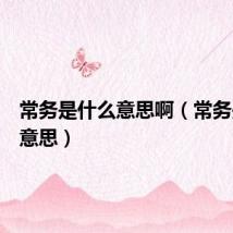 常务是什么意思啊（常务是什么意思）