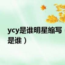 ycy是谁明星缩写(ycy是谁)