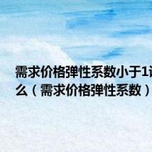 需求价格弹性系数小于1说明什么(需求价格弹性系数)