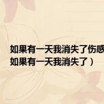 如果有一天我消失了伤感句子(如果有一天我消失了)