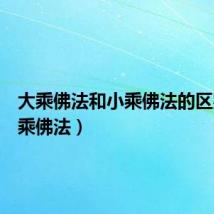 大乘佛法和小乘佛法的区别(大乘佛法)