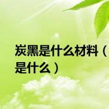 炭黑是什么材料（炭黑是什么）