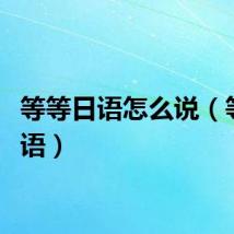 等等日语怎么说（等等日语）
